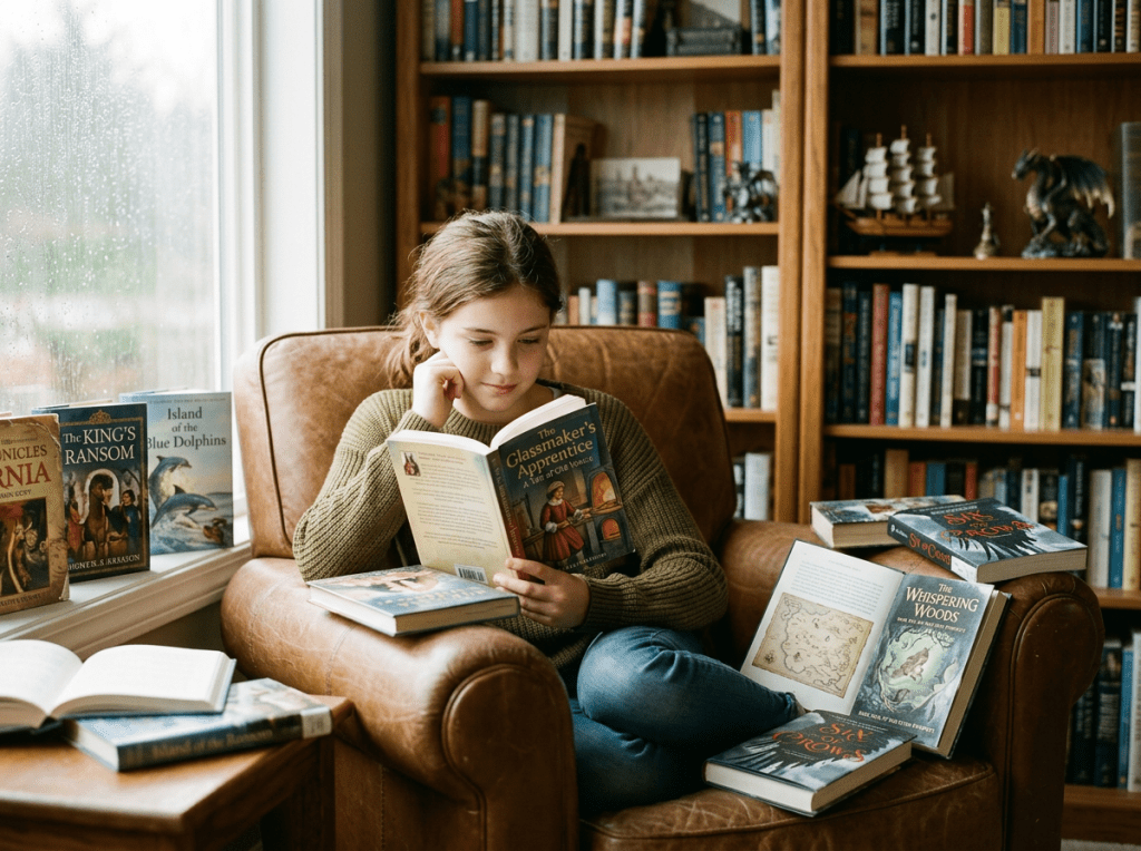 12-year-old reading historical fiction and fantasy books